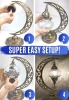 Mozaist Turkish Lamp , Moon Shaped Mosaic Table Lamp , 18" Tall - New - 3