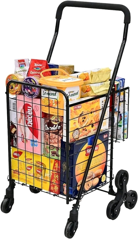 New Kiffler Grocery Shopping Cart with 360° Rolling Swivel Wheels Stair Climber