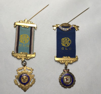 Two Masonic Lodge Sterling Enamel Medals
