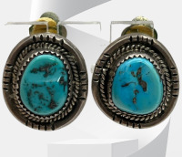 Southwest Navajo Vintage Sterling Turquoise Earrings