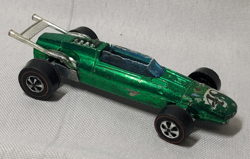 1969 Hot Wheels REDLINE " Indy " Eagle 48 Green w/Black Interior