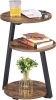 BEWISHOME 3-Tier Round End Table Side Table with Metal Frame - New - 3