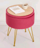 CUYOCA Ottoman with Storage Vanity Stool , Rose / Pink - New - 3