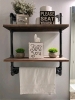 2 Tiered Shelves with Towel Bar by MQQ - Industrial Piping