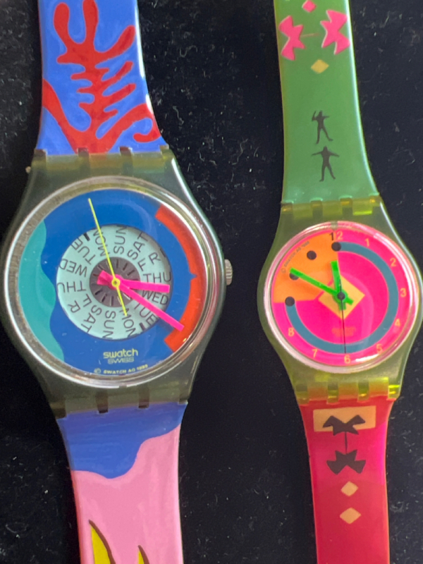 Two Vintage Swatch Watches Passion Flower HurryCane