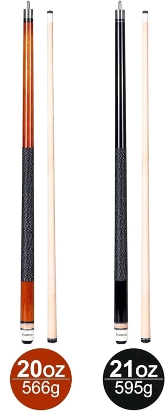 2 New Dysdensa Billiard Pool Cues 20 & 21oz