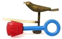 1923 Brass Photography Birdy Whistle & Vintage Heinz 57 Baby Foods Rattle