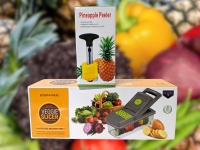 New Kitchen Ideas 15pcs Veggie Slicer (Slices, Diced and Grates food!) & Pineapple Peeler