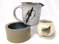 3 Pieces of Pottery : 2 Pieces Signed & Handmade