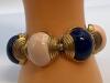 Chunky Navy Blush Pink D&rsquo;ORLAN Signed Bracelet 4431 - 6