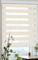 NEW Blinds for Windows, Dual Layer Roller Sheer Shades , 29" W x 72" L, Striped Beige