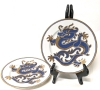 5 Fitz and Floyd Fine Porcelain " Ching Dragon " (Blue) Salad Plates - 4