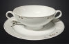 4 Hutschenreuther Germany " Chloe " Bouillon / Consomme Cups & Saucers - 2