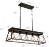 New Q&S Farmhouse Rustic Chandelier Light Fixture - Bronze 5 Light Linear Rectangular Chandelier - 2