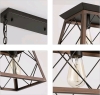 New Q&S Farmhouse Rustic Chandelier Light Fixture - Bronze 5 Light Linear Rectangular Chandelier - 3