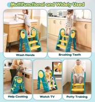 New Gimars Adjustable 3 Step Stool for Toddlers