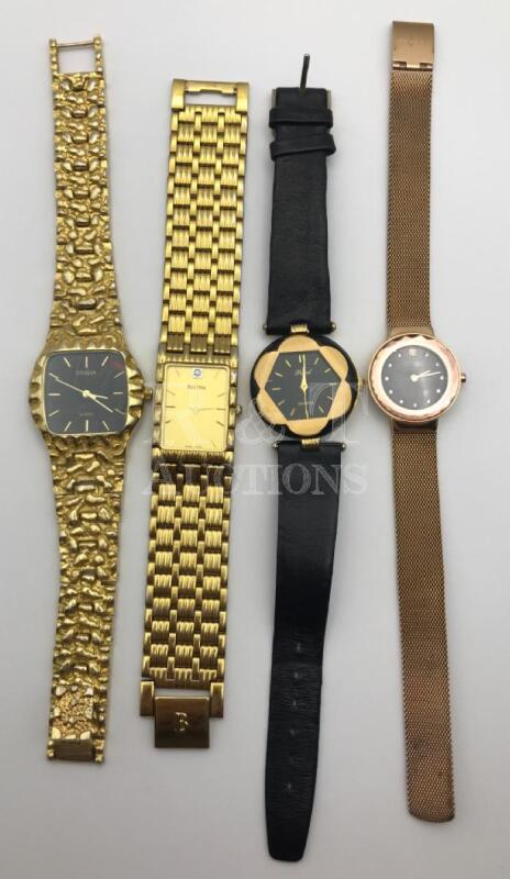 Lot of 4 Quartz Wristwatches Bulova +