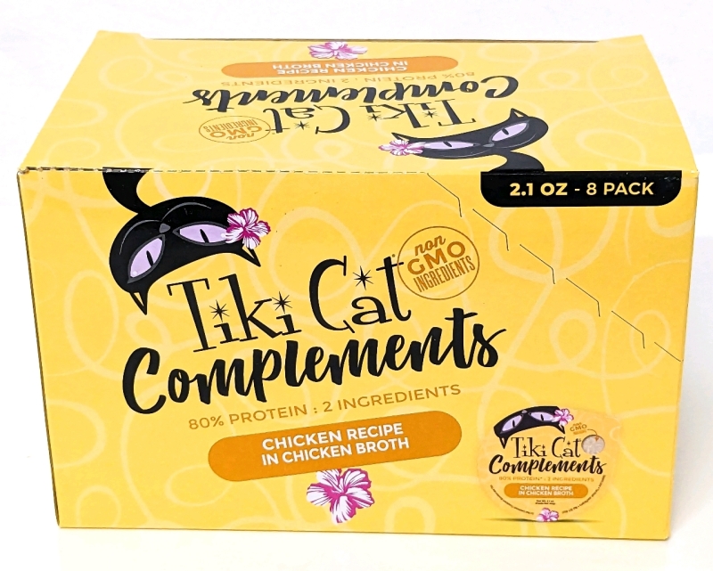 New 8-Pack TIKI CAT Complements Chicken Recipe in Chicken Broth Wet Cat Food Topper (8 x 2.1oz)