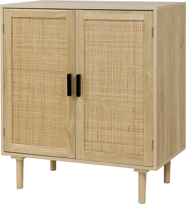 New Finnhomy Sideboard Buffet Kitchen Storage Cabinet with Rattan Decorated Doors