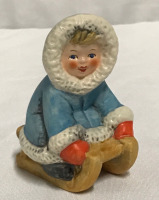 Goebel West Germany Figurine Boy on Sled