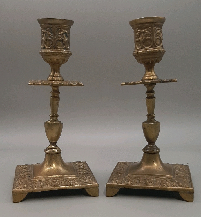 Victorian English Bronze Candlesticks