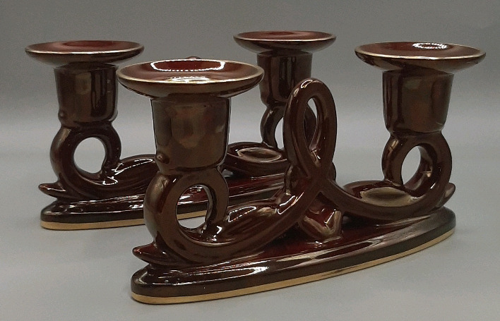 Vintage 2 Rouge Royale Carlton Ware Double Candle Holders.