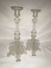 Val St Lambert Frosted Glass Candlesticks - 6