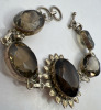 925 Sterling Chunky Smoky Quartz Bracelet - 5