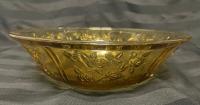 Federal Glass ( a Sharon Cabbage Rose 1935 - 1939 Depression Glass Amber Fruit Bowl )