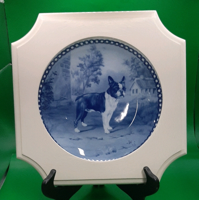 Vintage Boston Terrier Framed Plate