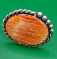 Vintage Navaho Artisan Sterling Ring with Stone Size 8