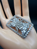 Sterling Stamped Brooch with Grapes - 4