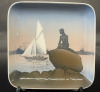 4 Bing and Grondahl Dishes including Shoreline and Birds Nest and Copenhagen Harbour and Windmill all made in Denmark - 4