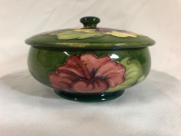 Moorcroft Hibiscis Covered Bowl c1950’s/1960’s 6 inch wide