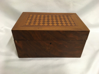 Antique Inlaid Wood Document Box