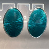 Sterling Enamel Pierced Oval Earrings - 4