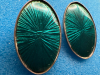 Sterling Enamel Pierced Oval Earrings - 5