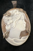Shell Cameo Pendant in Sterling Silver