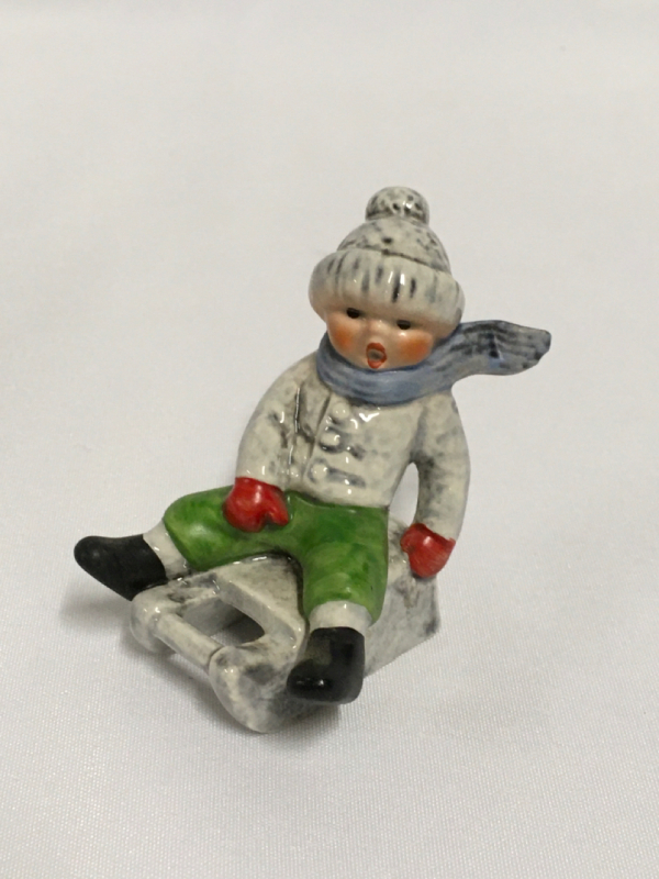 Goebel Boy On Sled Figure W. Germany.