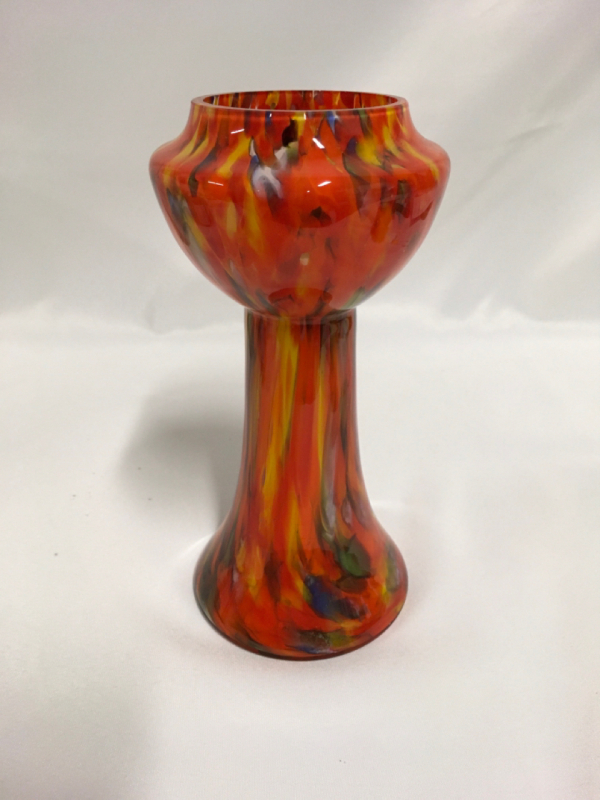 Antique Bohemiam Spatter Glass Vase