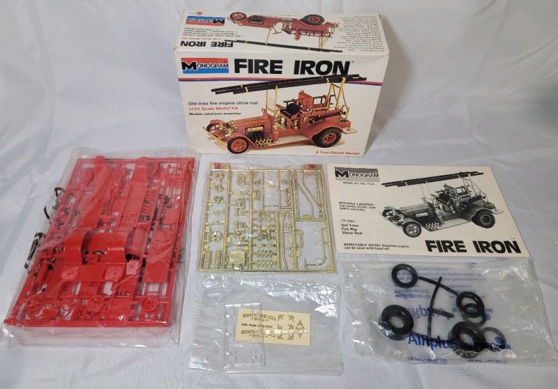 Vintage Monogram FIRE IRON Old Time Fire Engine Show Rod Model Kit , 1/24 Scale