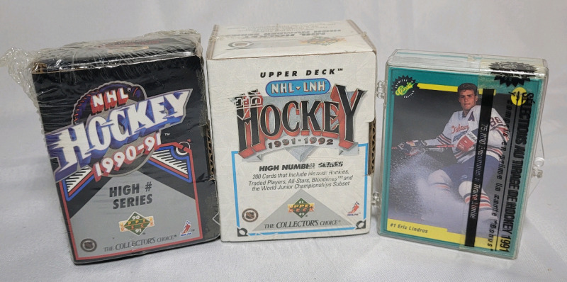 1990 & 1991 UD NHL Hockey High Number Sealed Cards & 1991 Classic Hockey Cards