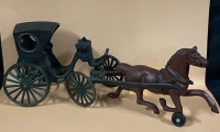 Cast iron horse drawn carriage