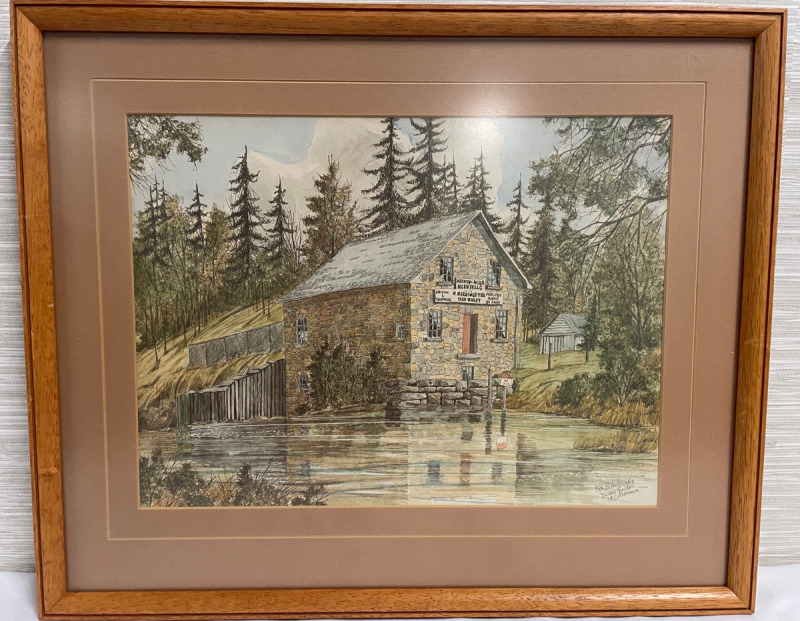 Vintage Art of Decew Falls signed by artist