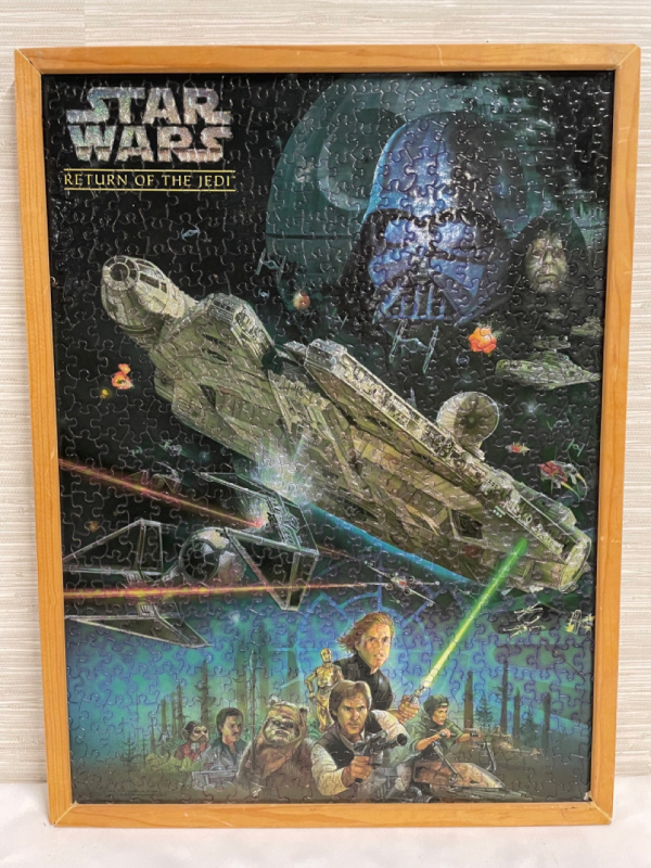 Vintage Starwars Return of the Jedi Jigsaw puzzle framed