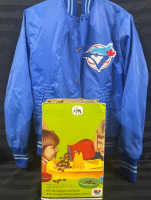 Vintage JEU Don&rsquo;t Spill The Beans Game and Men size Small Blue Jay Jersey