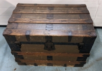 Vintage Wooden Steamer Trunk.