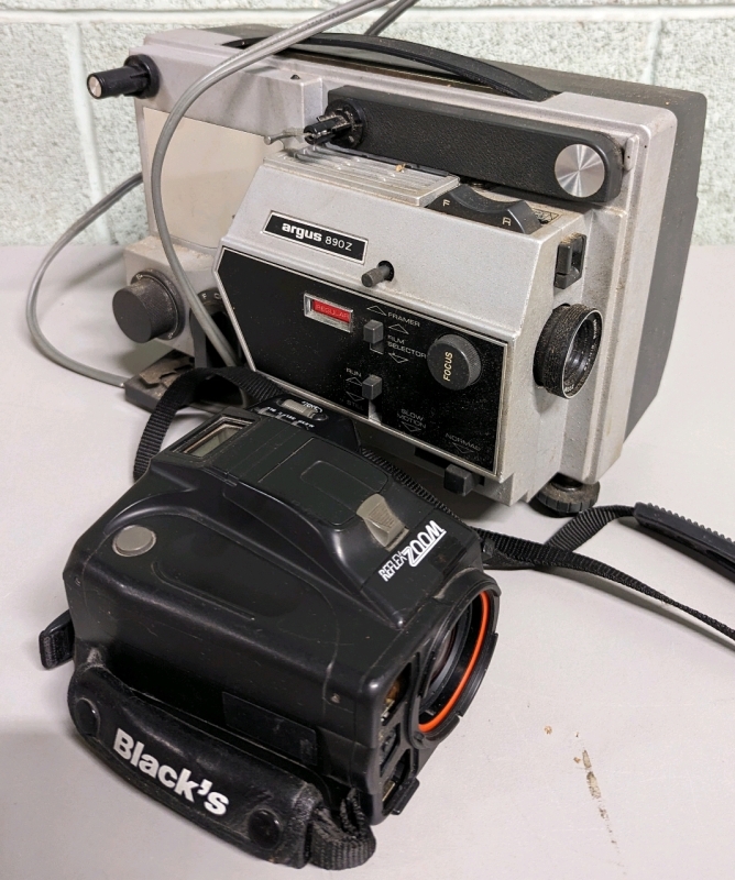 Vintage Argus Dualmaster 890z Movie Projector and Vintage Blacks Reflex Zoom Camera