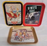 Coca-Cola 13"&times;10" Advertising Drink Trays , Three (3) Trays