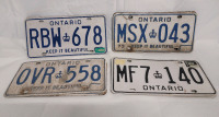Vintage Ontario License Plates , Four (4) Pairs